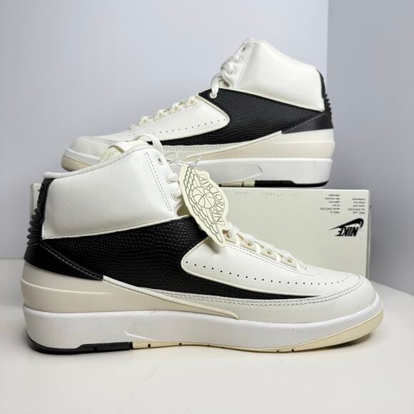 AIr Jordan 2 Retro Sail/Coconut Milk-Black Size 11 Women / Size 9.5 Men - Picture 2 of 8